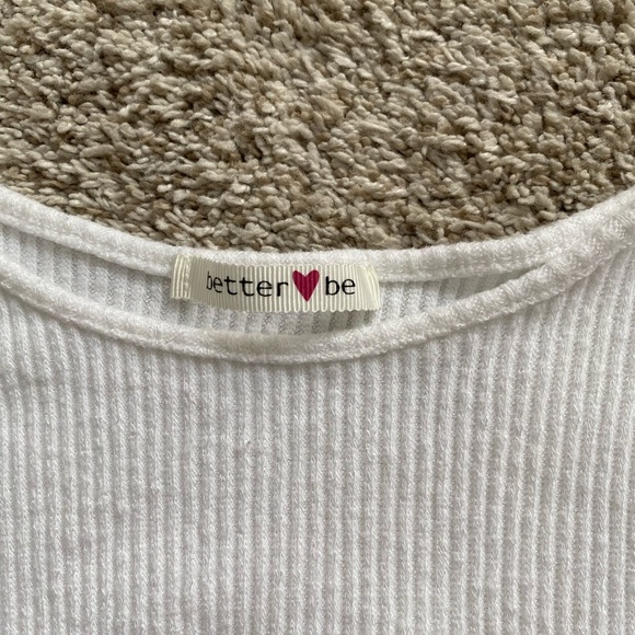 American Threads White Ribbed Babydoll Tee - Picture 2 of 3